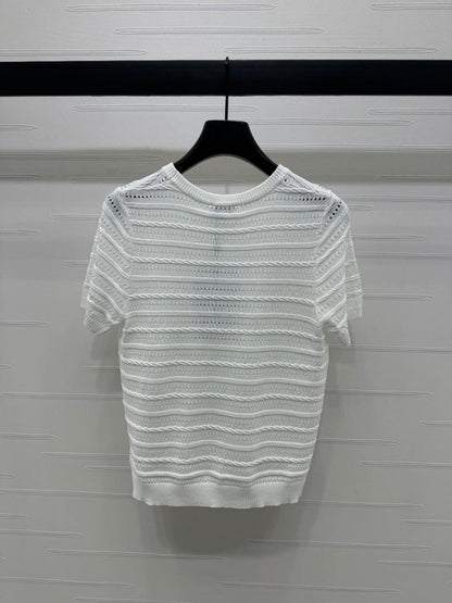 Chanel - T-Shirt à rayure Blanc/Bleu