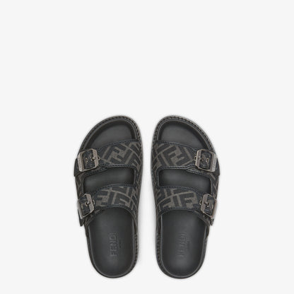 Fendi - Sandales Fendi Feel
en tissu jacquard FF Noir