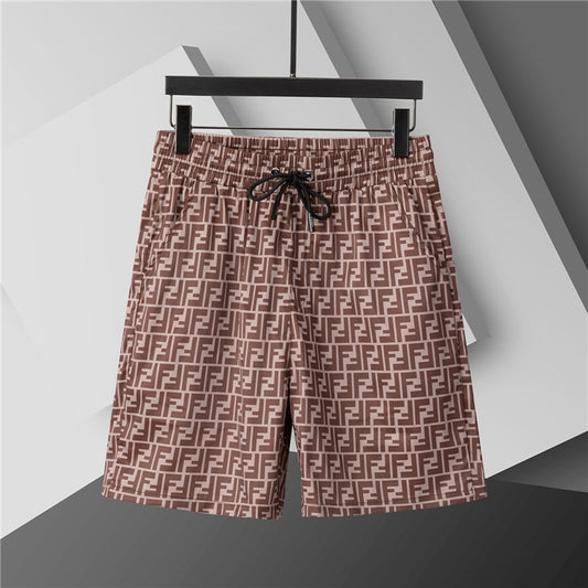 Fendi - Shorts de bain avec motif monogramme FF - Marron clair