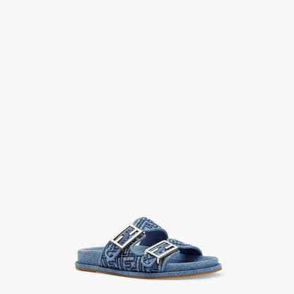Fendi - Sandales Fendi Feel en denim Bleu