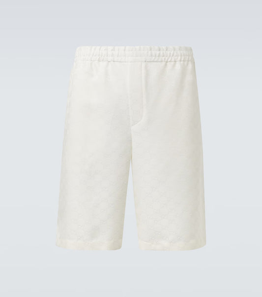 GUCCI - Short en lin melangé Blanc