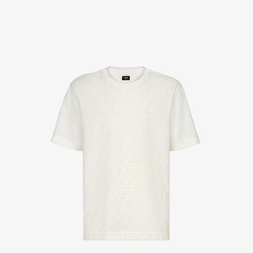 Fendi - T-shirt en piqué FF Blanc