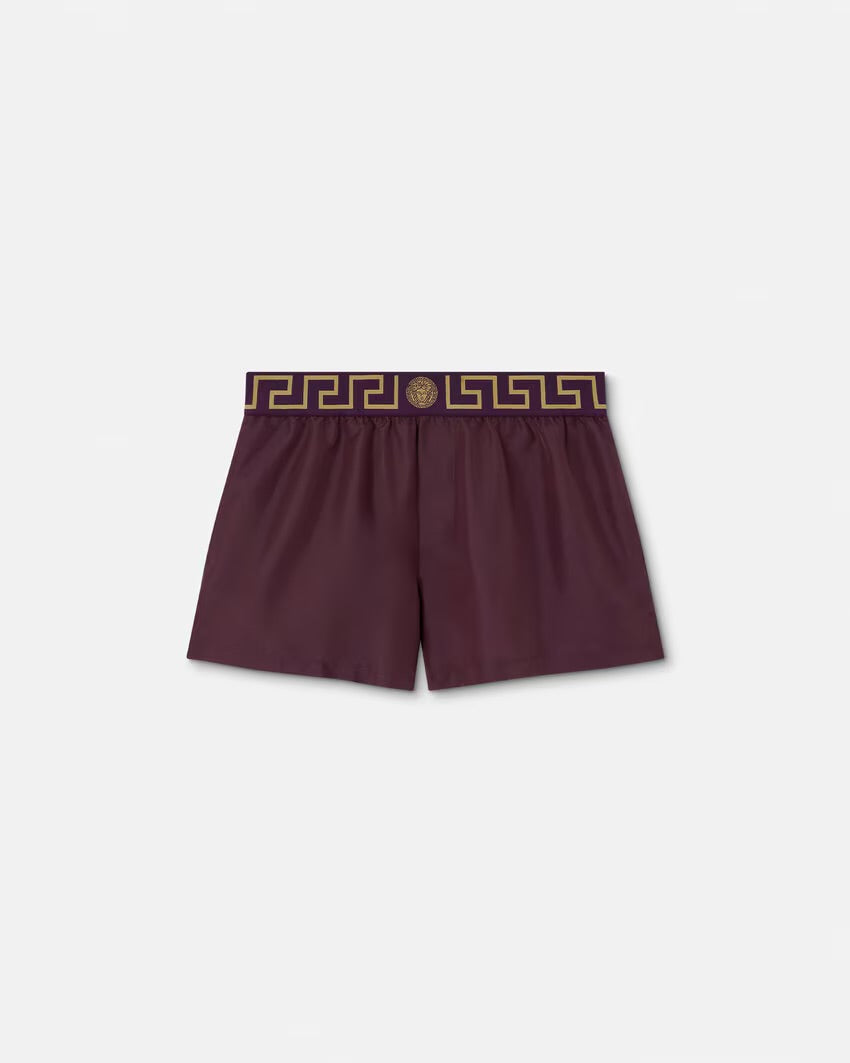 Versace - Short de bain à bordure Greca Violet