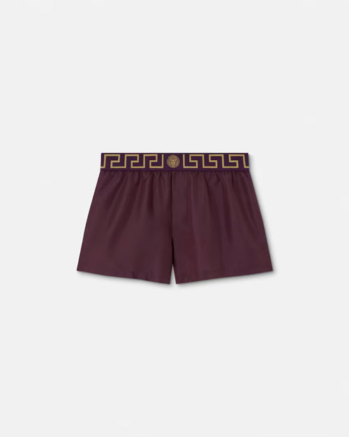 Versace - Short de bain à bordure Greca Violet