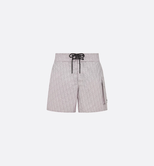 Dior - Short de bain Dior Oblique Toile technique Perle
