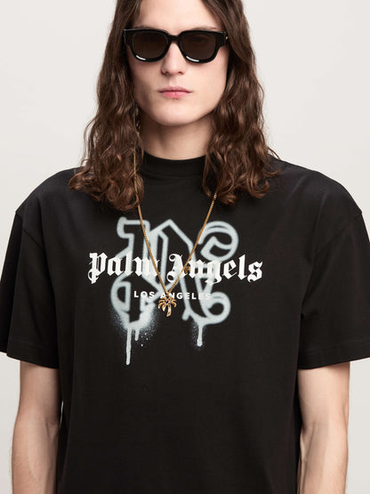 Palm Angels - T-shirt Monogram Spray City Los Angels Noir