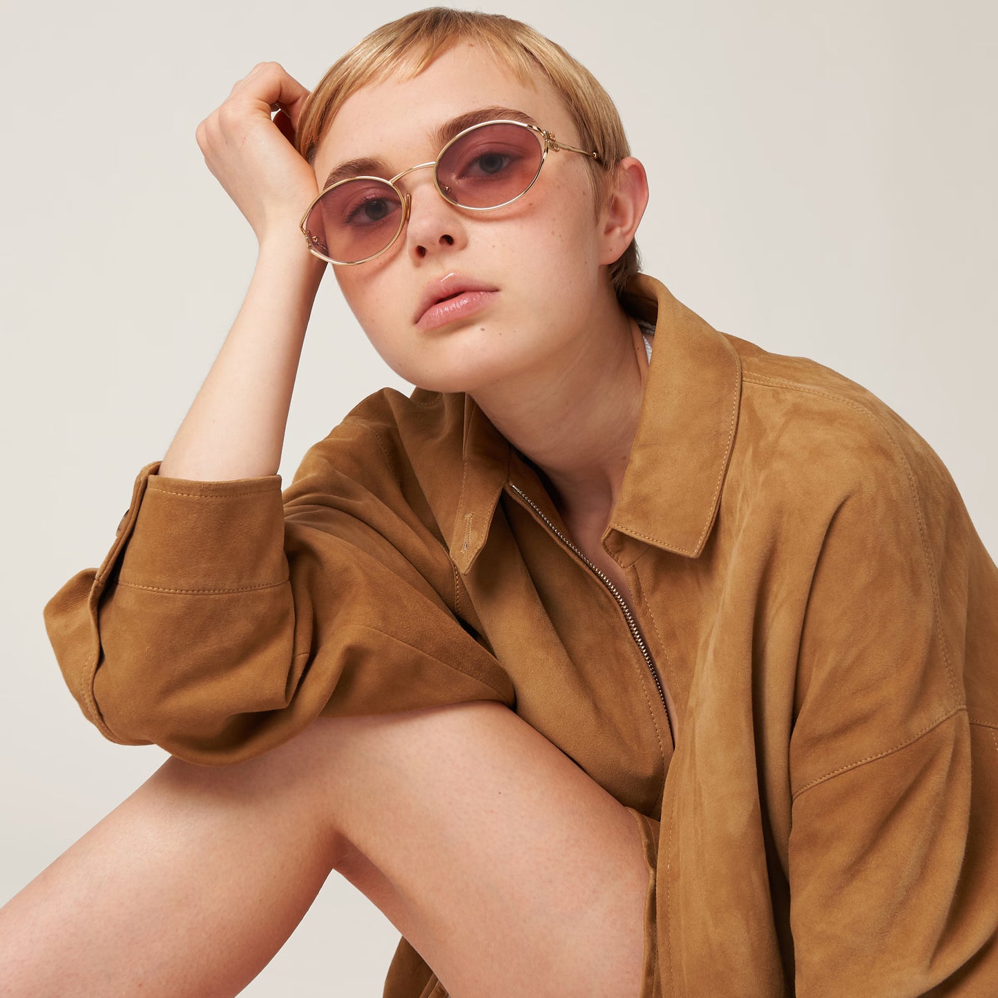 Miu Miu - Lunettes de soleil Logo Verres Ombrés Rose Bégonia