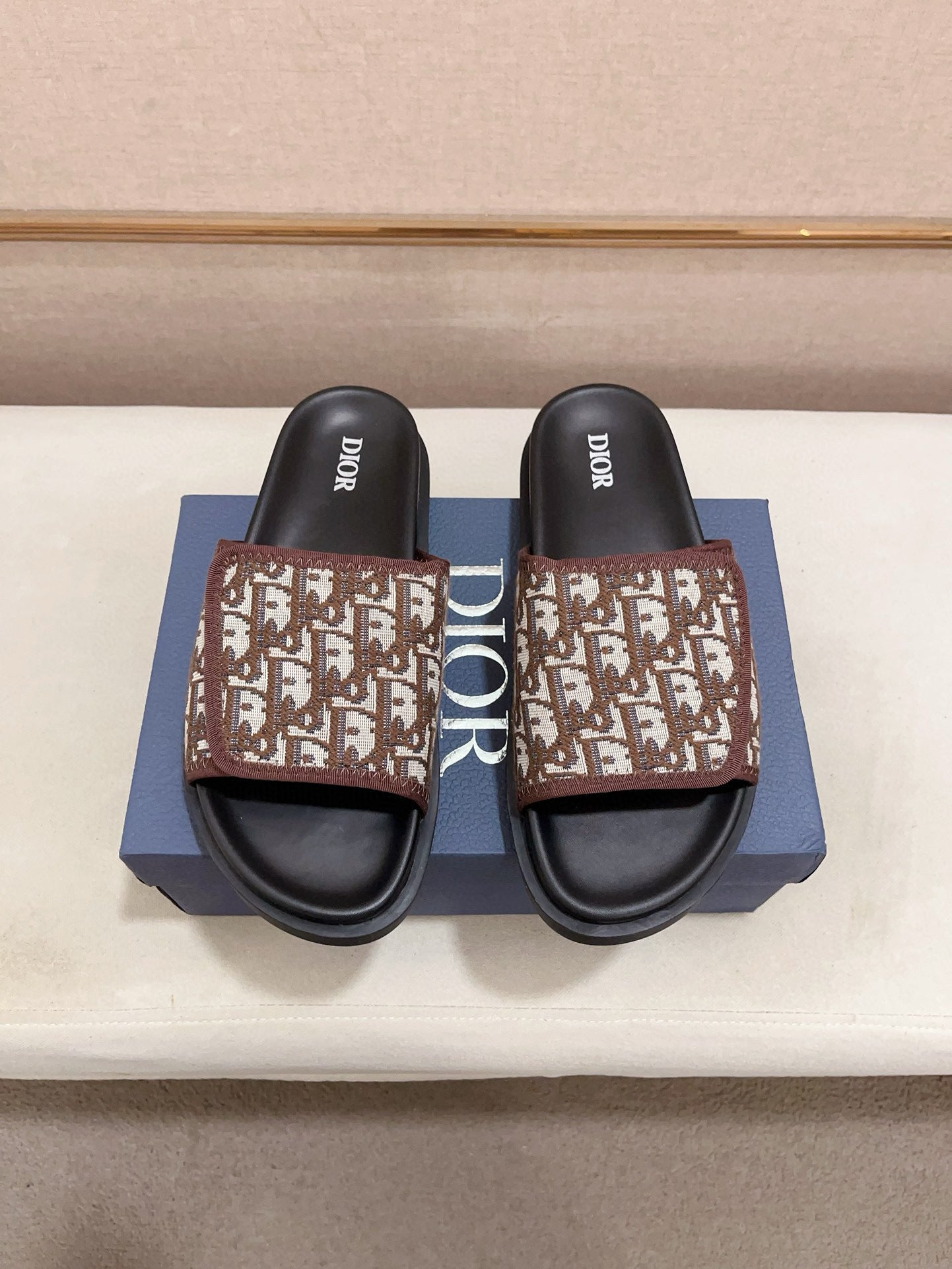Dior - Sandale en Toile monogramme Dior Marron