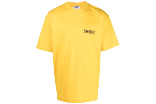 Balenciaga - T-SHIRT POLITICAL CAMPAIGN FIT LARGE JAUNE