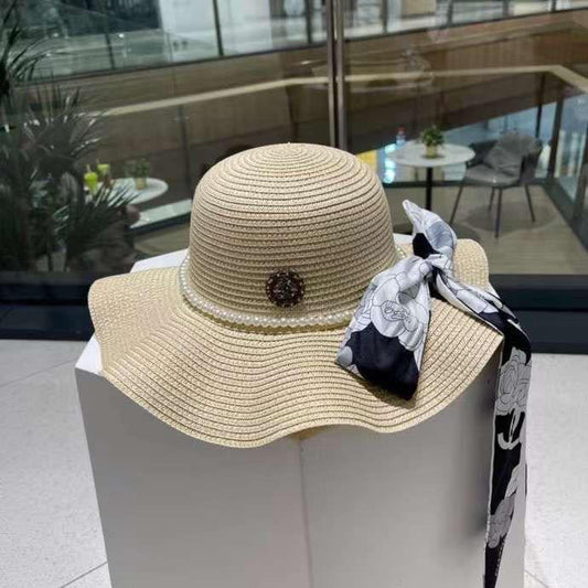 Chanel - Chapeau en Paille avec perles (2 coloris)