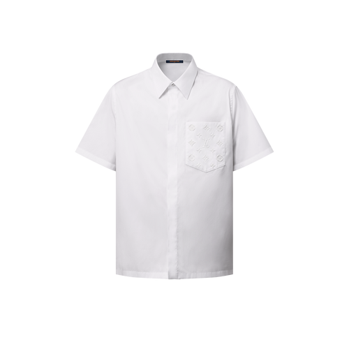 Louis Vuitton - Chemise manches courtes à poche Monogram Blanc