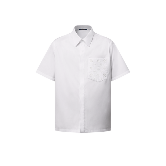 Louis Vuitton - Chemise manches courtes à poche Monogram Blanc