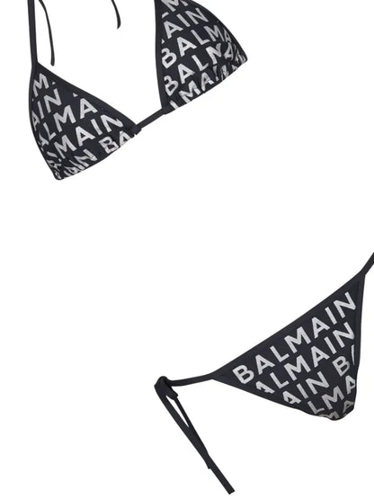 Balmain - Bikini à logo imprimé Noir