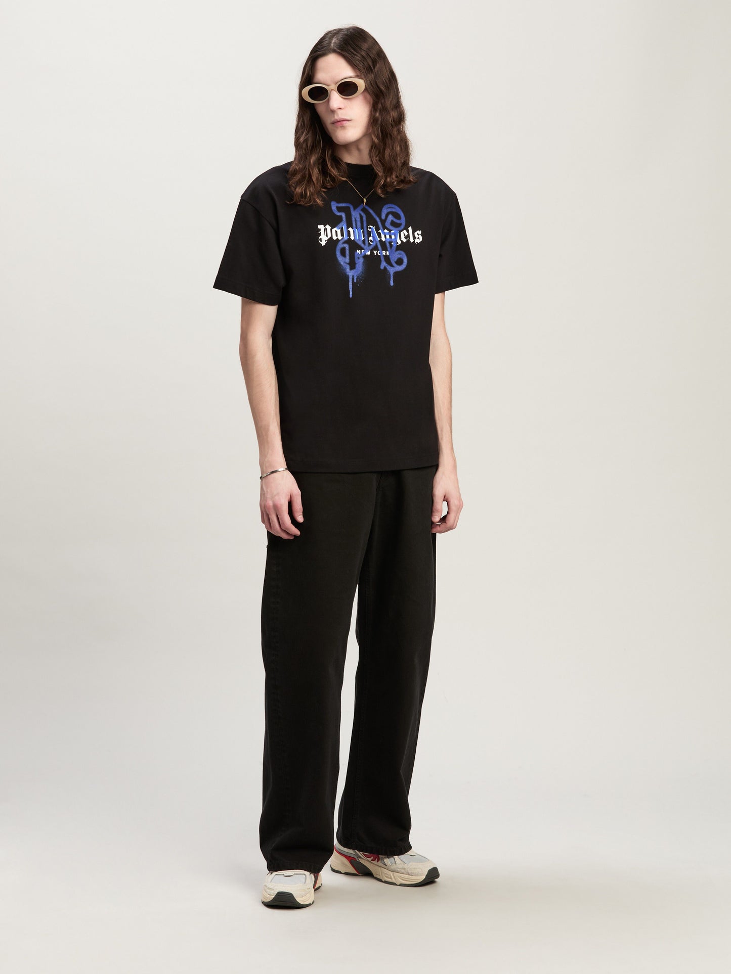 Palm Angels - T-shirt Monogram Spray City New York Noir