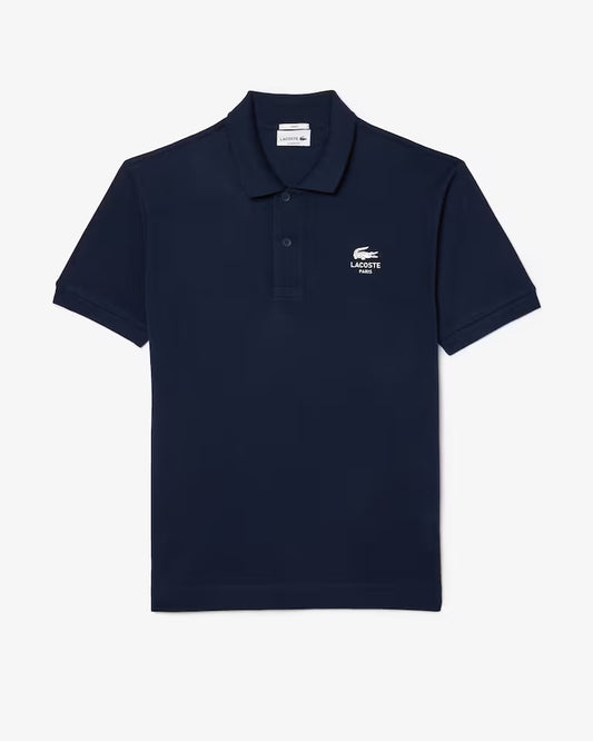 Lacoste - Polo L.12.12 classic fit imprimé signature Bleu Nuit