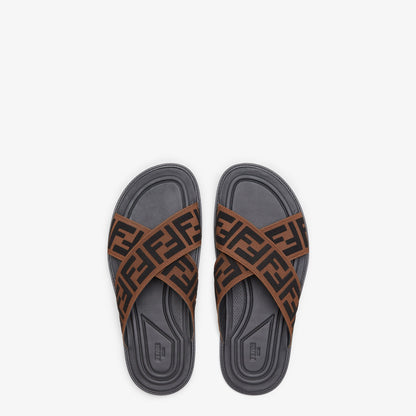 Fendi - Sandales Semelle en tissu multicolore Marron