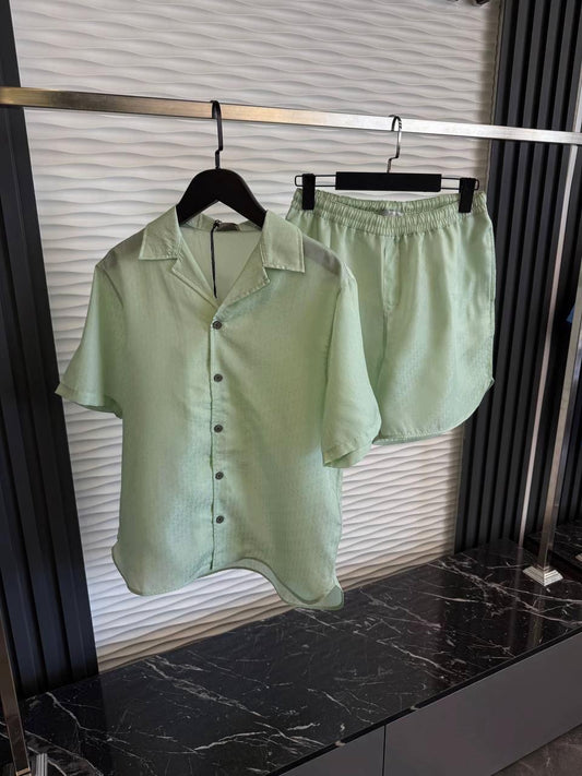 Dior - Ensemble CHEMISE + SHORT Vert