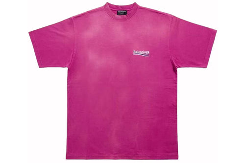 Balenciaga - T-SHIRT POLITICAL CAMPAIGN FIT LARGE FUCHSIA