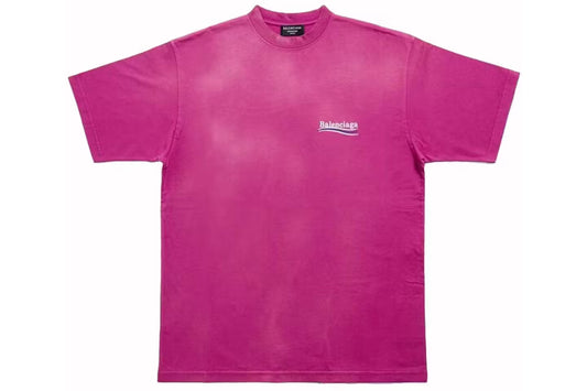 Balenciaga - T-SHIRT POLITICAL CAMPAIGN FIT LARGE FUCHSIA