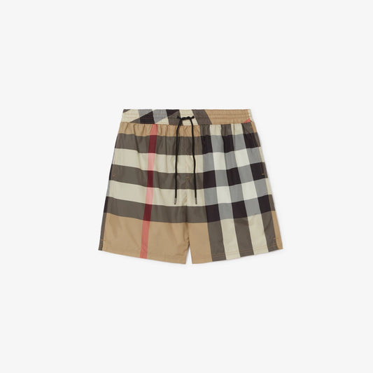Burberry - Short de bain Check Beige D’archive