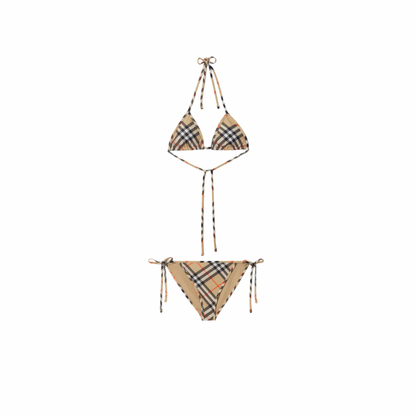 Burberry - Haut et Bas de bikini Check Sable