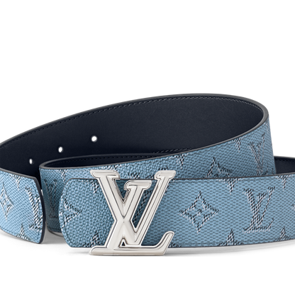 Louis Vuitton - Ceinture LV Dimension Monogram Héritage 40 mm réversible Bleu