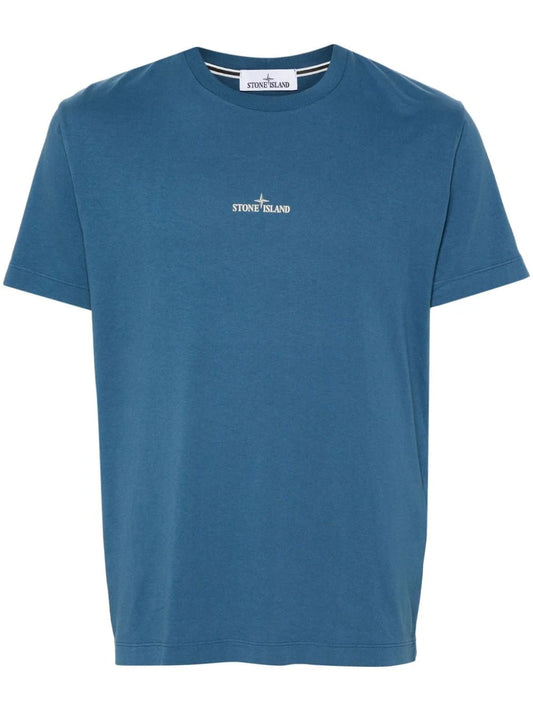 Stone Island - T-shirt logo Bleu