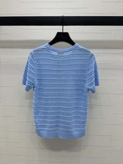 Chanel - T-Shirt à rayure Blanc/Bleu