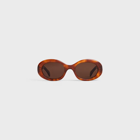 Celine - Lunettes De Soleil Triomphe 01 en Acétate Jaune Havana