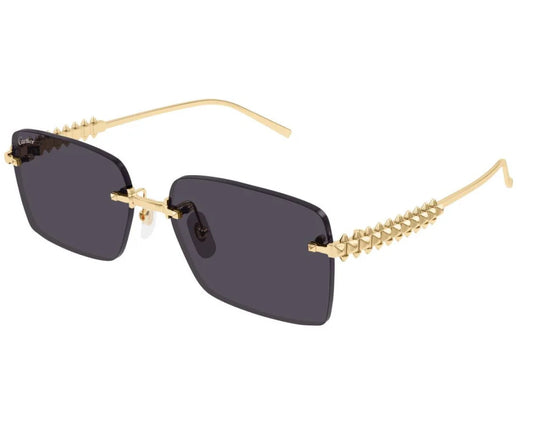 Cartier - Lunettes solaires Cartier Clash Monture Or Verres Gris Foncée