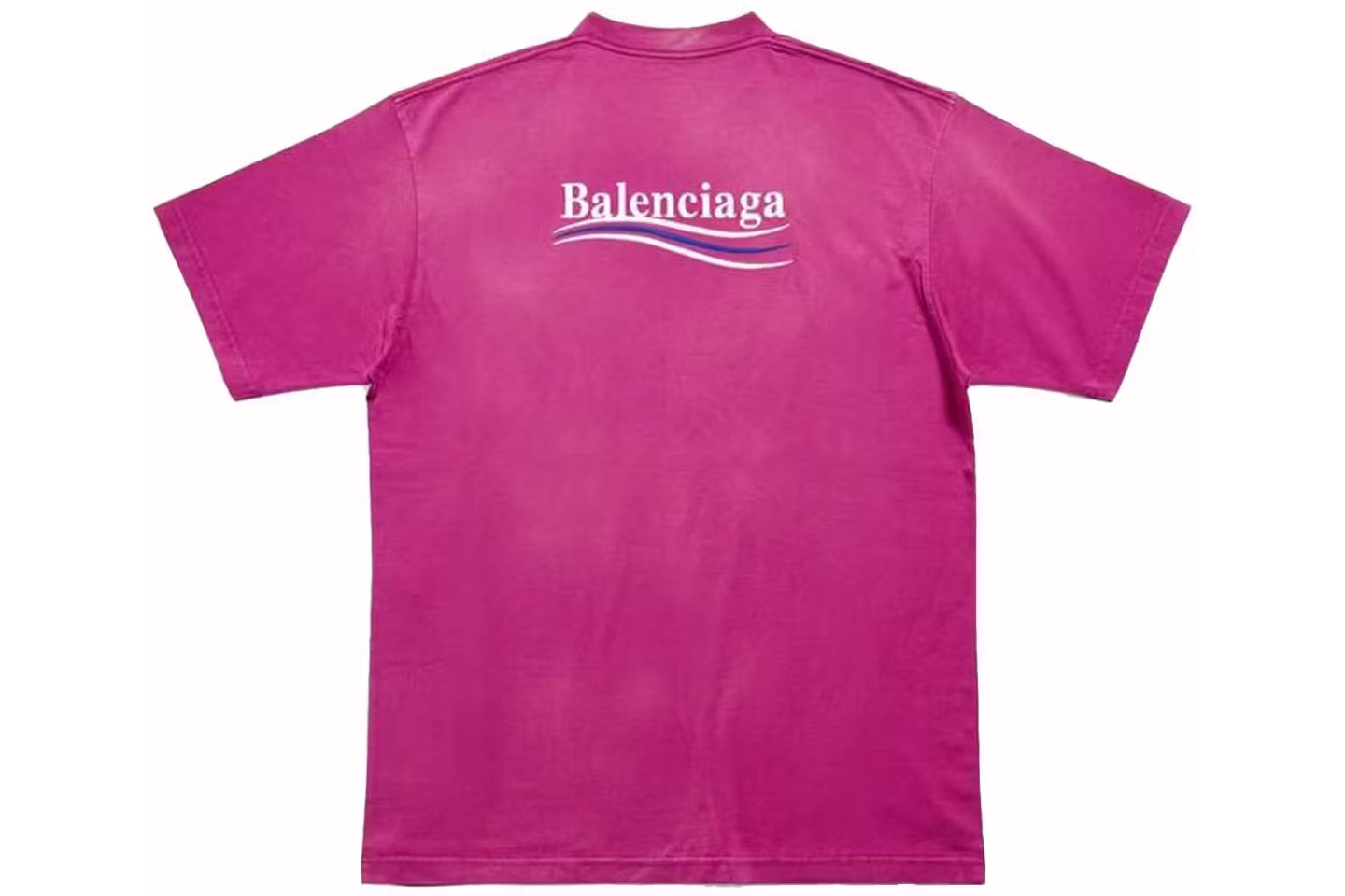 Balenciaga - T-SHIRT POLITICAL CAMPAIGN FIT LARGE FUCHSIA