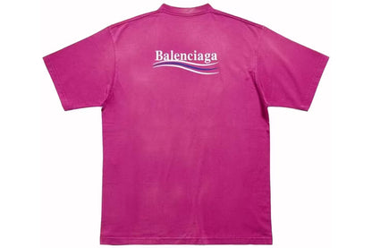 Balenciaga - T-SHIRT POLITICAL CAMPAIGN FIT LARGE FUCHSIA