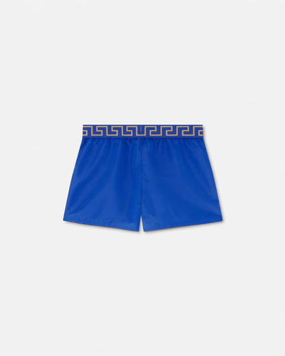 Versace - Short de bain à bordure Greca Bleu