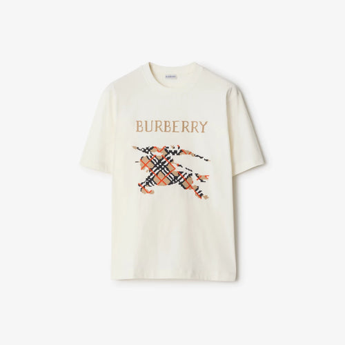 Burberry - T-shirt en coton EKD à broderie croisée Chalk