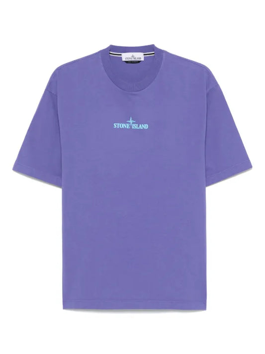 Stone Island - T-shirt logo print Lavande