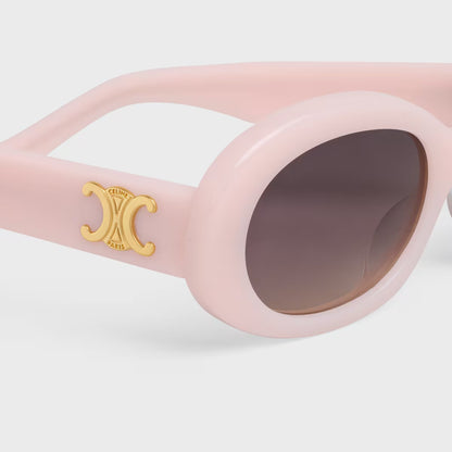 Celine - Lunettes De Soleil Triomphe 01 en Acétate Milky Pastel Rose