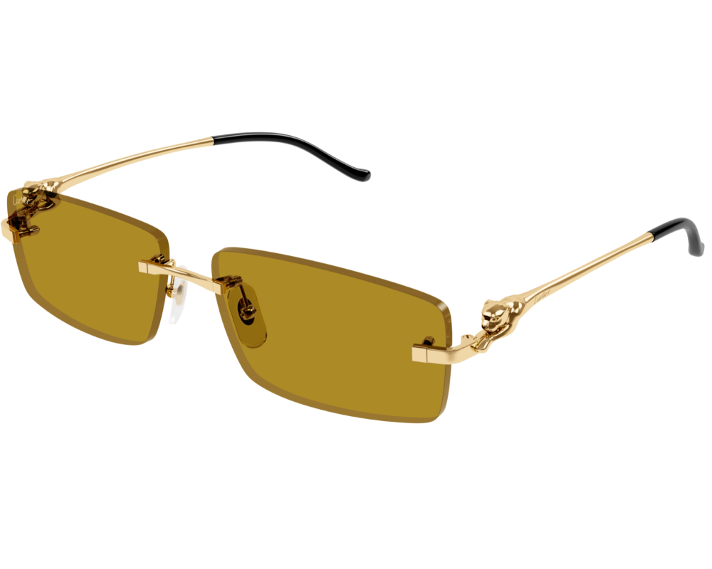 Cartier - Lunettes solaires Panthère Monture Or Verres Jaune