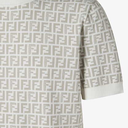 Fendi - T-shirt en tissu FF Blanc
