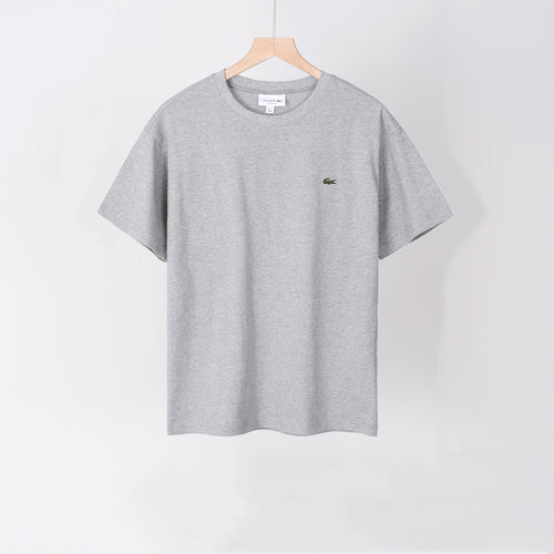 Lacoste - T-shirt en coton avec logo brodé Gris Clair