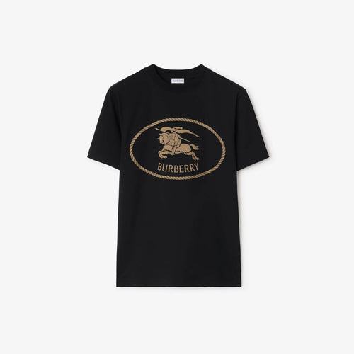 Burberry - T-shirt en coton Knight Noir
