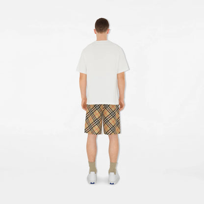 Burberry - Short en soie Check Sable