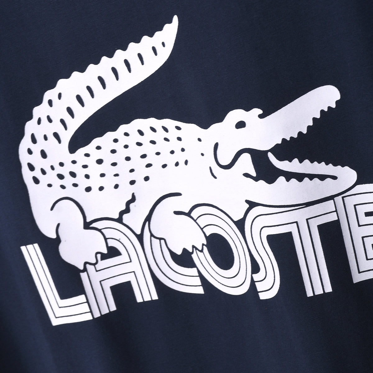 Lacoste - T-shirt en coton Logo Iconique Bleu Marine