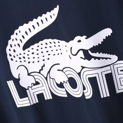 Lacoste - T-shirt en coton Logo Iconique Bleu Marine