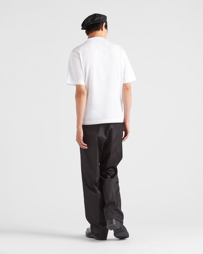Prada - T-shirt en Re-Nylon et jersey Blanc