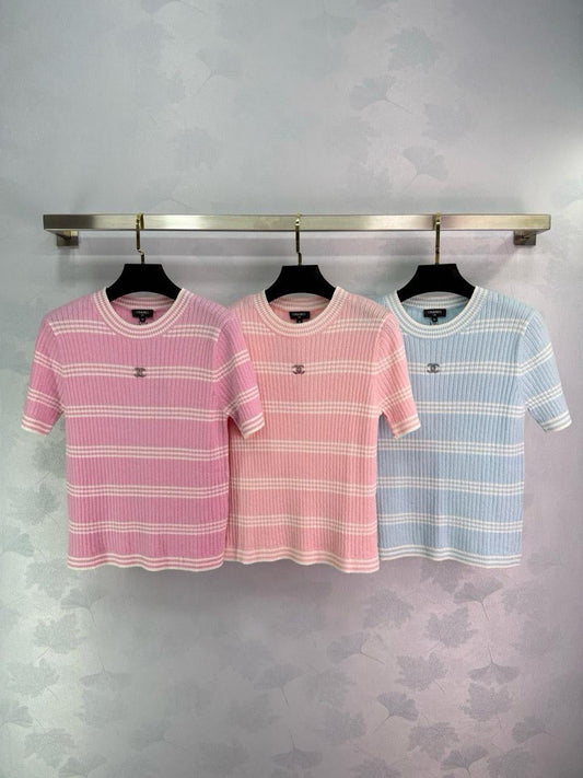 Chanel - T-Shirt Rose/Rose Clair/Bleu Clair