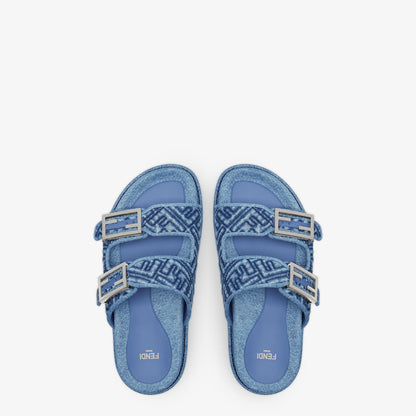 Fendi - Sandales Fendi Feel en denim Bleu