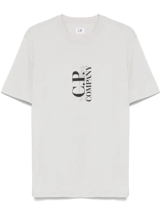 C.P Company - T-shirt à logo imprimé Gris Clair