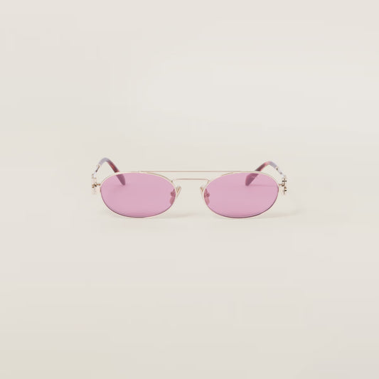 Miu Miu - Lunettes de soleil Logo Verres Amarante