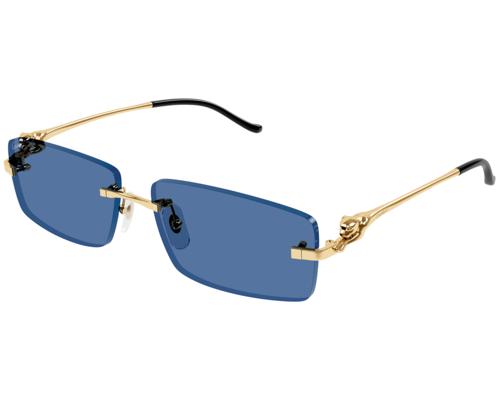 Cartier - Lunettes solaires Panthère Monture Or Verres Bleu