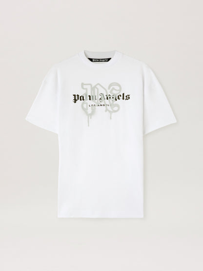 Palm Angels - T-shirt Monogram Spray City Los Angels Blanc